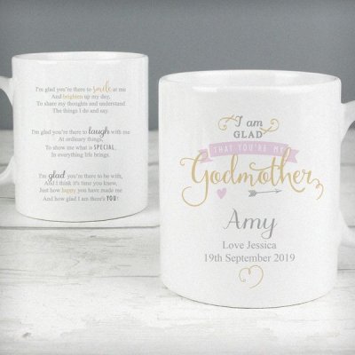 (image for) Personalised I Am Glad... Godmother Slim Mug