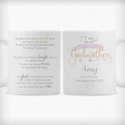 (image for) Personalised I Am Glad... Godmother Slim Mug