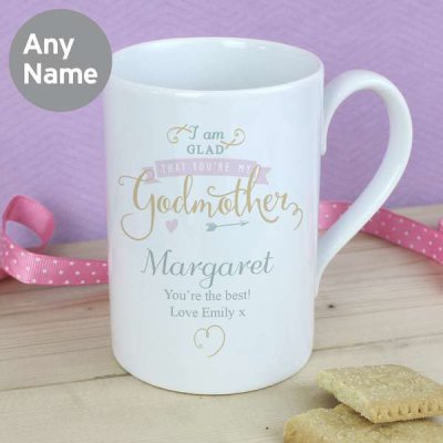 (image for) Personalised I Am Glad... Godmother Slim Mug