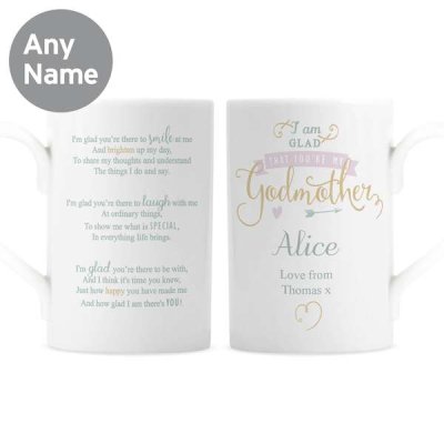 (image for) Personalised I Am Glad... Godmother Slim Mug