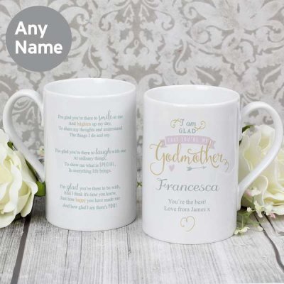 (image for) Personalised I Am Glad... Godmother Slim Mug