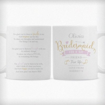 (image for) Personalised I Am Glad... Bridesmaid Slim Mug