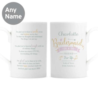 (image for) Personalised I Am Glad... Bridesmaid Slim Mug