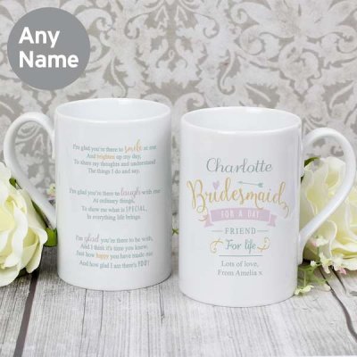 (image for) Personalised I Am Glad... Bridesmaid Slim Mug