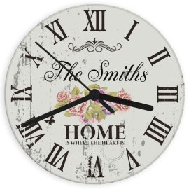 (image for) Personalised Shabby Chic Floral Glass Clock