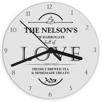 (image for) Personalised Full of Love Glass Clock