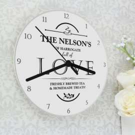 (image for) Personalised Full of Love Glass Clock