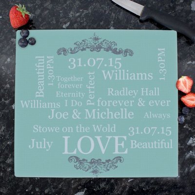 (image for) Personalised Typography Glass Chopping Board