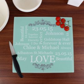 (image for) Personalised Typography Glass Chopping Board