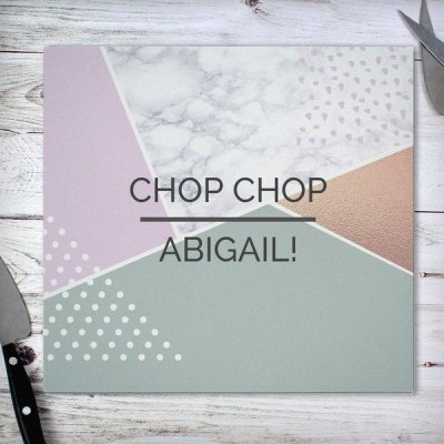 (image for) Personalised Geometric Glass Chopping Board/Worktop Saver