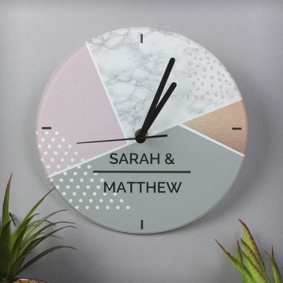 (image for) Personalised Geometric Glass Clock