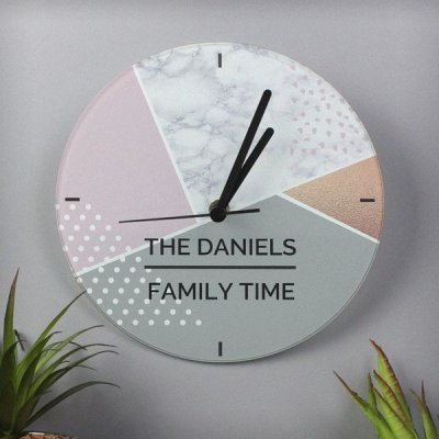 (image for) Personalised Geometric Glass Clock