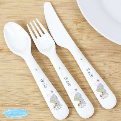 (image for) Personalised Tiny Tatty Teddy Cuddle Bug 3 Piece Plastic Cutlery