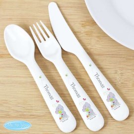 (image for) Personalised Tiny Tatty Teddy Cuddle Bug 3 Piece Plastic Cutlery