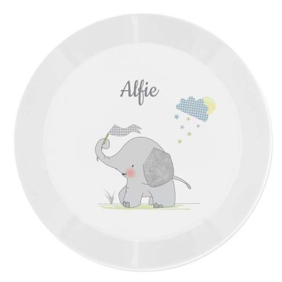 (image for) Personalised Hessian Elephant Plastic Plate