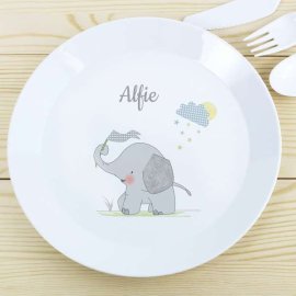 (image for) Personalised Hessian Elephant Plastic Plate