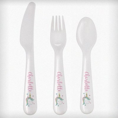 (image for) Personalised Baby Unicorn Plastic Cutlery