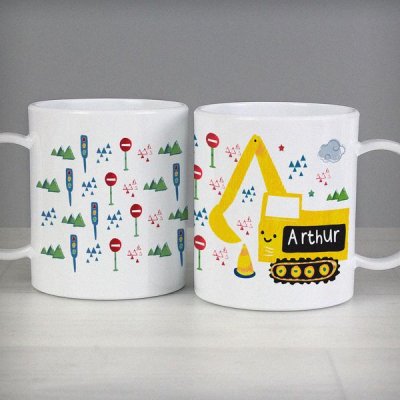 (image for) Personalised Digger Plastic Mug