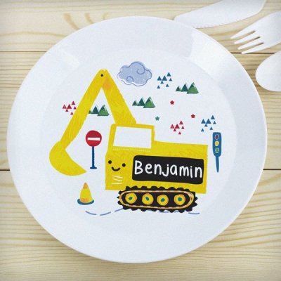 (image for) Personalised Digger Plastic Plate