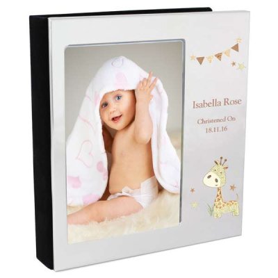 (image for) Personalised Hessian Giraffe Photo Frame Album 6x4