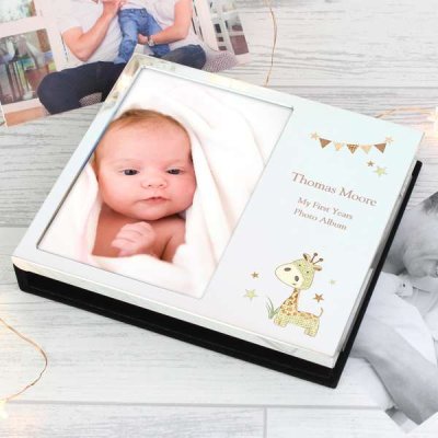 (image for) Personalised Hessian Giraffe Photo Frame Album 6x4