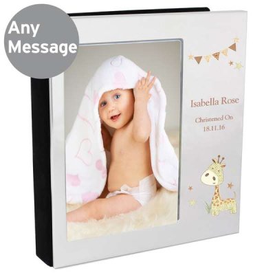 (image for) Personalised Hessian Giraffe Photo Frame Album 6x4