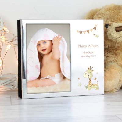 (image for) Personalised Hessian Giraffe Photo Frame Album 6x4