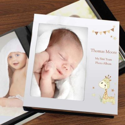 (image for) Personalised Hessian Giraffe Photo Frame Album 6x4