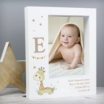 (image for) Personalised Hessian Giraffe 5x7 Box Photo Frame