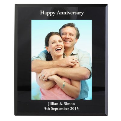 (image for) Personalised Portrait Black Glass Photo Frame 5x7