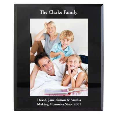 (image for) Personalised Portrait Black Glass Photo Frame 5x7