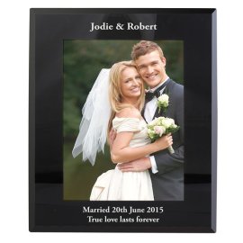 (image for) Personalised Portrait Black Glass Photo Frame 5x7