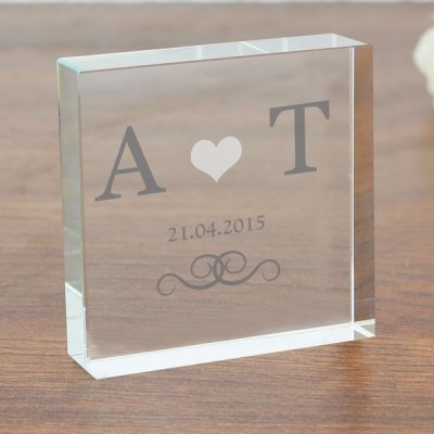 (image for) Personalised Silver Monogram Large Crystal Token