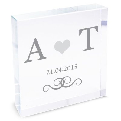 (image for) Personalised Silver Monogram Large Crystal Token