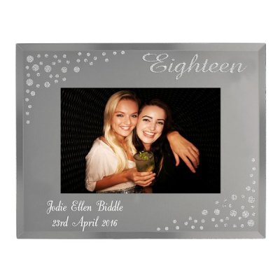 (image for) Personalised Eighteen Diamante 6x4 Glass Photo Frame