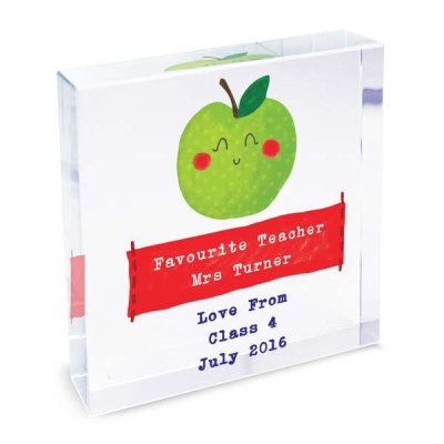 (image for) Personalised Happy Apple Large Crystal Token