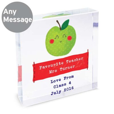 (image for) Personalised Happy Apple Large Crystal Token