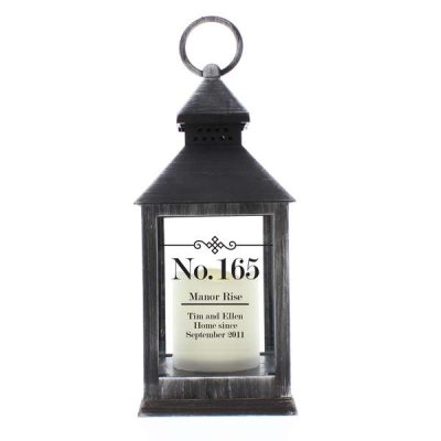 (image for) Personalised Elegant Diamond Rustic Black Lantern