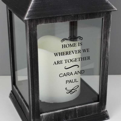 (image for) Personalised Antique Scroll Rustic Black Lantern