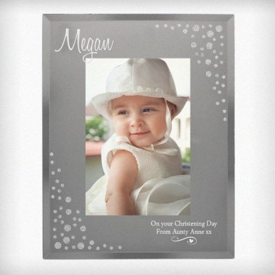 (image for) Personalised Swirls & Hearts Diamante 6x4 Glass Photo Frame