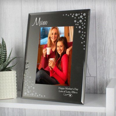 (image for) Personalised Swirls & Hearts Diamante 6x4 Glass Photo Frame