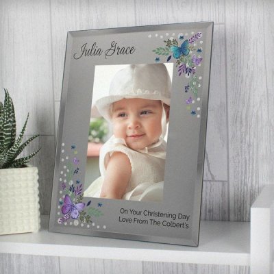 (image for) Personalised Butterfly 5x7 Mirrored Glass Photo Frame