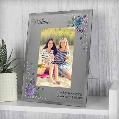 (image for) Personalised Butterfly 5x7 Mirrored Glass Photo Frame