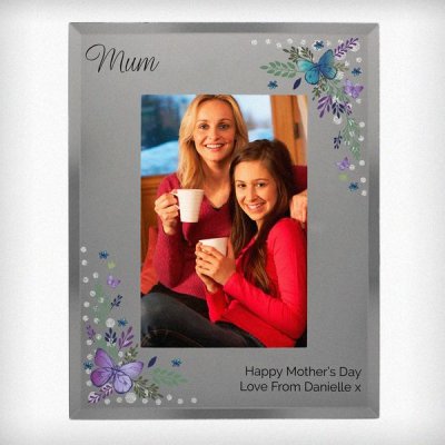 (image for) Personalised Butterfly 5x7 Mirrored Glass Photo Frame