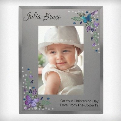 (image for) Personalised Butterfly 5x7 Mirrored Glass Photo Frame