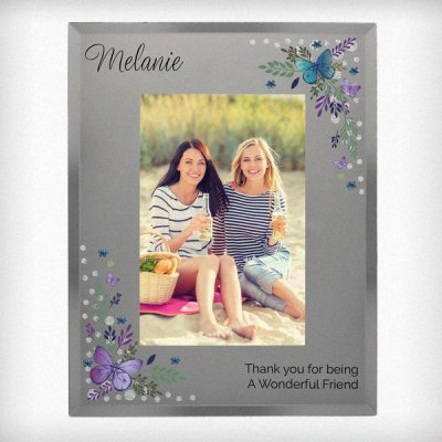 (image for) Personalised Butterfly 5x7 Mirrored Glass Photo Frame