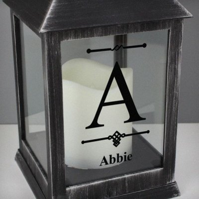 (image for) Personalised Initial Rustic Black Lantern