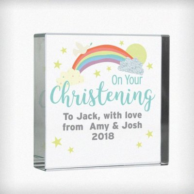 (image for) Personalised On Your Christening Large Crystal Token