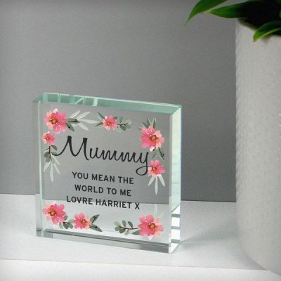 (image for) Personalised Floral Sentimental Large Crystal Token