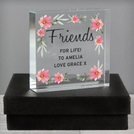 (image for) Personalised Floral Sentimental Large Crystal Token